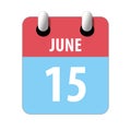 june 15th. Day 15 of month,Simple calendar icon on white background. Planning. Time management. Set of calendar icons for web