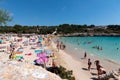 June 16th, 2017, Felanitx, Spain - Cala Marcal beach and its turquoise water