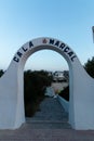 June 16th, 2017, Felanitx, Spain - view of Cala Marcal beach entrance sign
