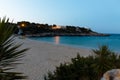 June 16th, 2017, Felanitx, Spain - view of Cala Marcal beach at sunset without any people