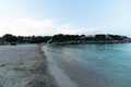 June 16th, 2017, Felanitx, Spain - view of Cala Marcal beach at sunset without any people