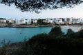 June 16th, 2017, Felanitx, Spain - view of Cala Marcal beach at sunset without any people