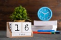 June 16th. June 16 wooden cube calendar