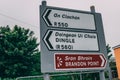 Road signs to Brandon Point, a popular bird and sea life watching spot on the Dingle Peninsula in county Kerry