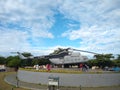 June 2022, Thiruvananthapuram, Kerala, India, Decommissioned Indian Air force helicopter at Shankumugham Beach, Thiruvananthapuram