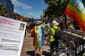 Mouvement of Yellow vests support Pride March. French anti-homophobia leaflet