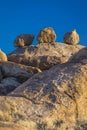 June 17, 2018 - TRONA, CALIFORNIA, USA - Three ball-like rocks, Pinnacles, Trona, California