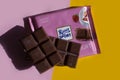 June 16, 2022 Ukraine city Kyiv chocolate brand Ritter Sport a colored background Royalty Free Stock Photo
