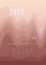 2022 june vertical calendar every month separately. monthly personal planner