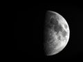 June Waxing Gibbous Moon in Northern Hemisphere Royalty Free Stock Photo