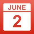 June 2. Day on the calendar.