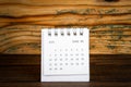 2020 June. White paper calendar on a wooden table