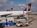 Lufthansa jetliners awaiting maintenance, Frankfurt, Germany Royalty Free Stock Photo