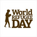 20 June World Refugee Day vector illustration and black color text effect, painful illustration, sorrow, Refugee, Refugee day Royalty Free Stock Photo