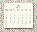 June year 2019 monthly calendar