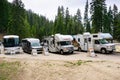 June 27, 2019 Yosemite National Park / CA / USA - Glacier Point parking lot area for RVs