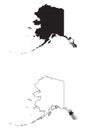 Juneau Alaska AK state Border Map USA with Capital Star