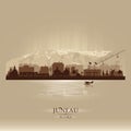 Juneau Alaska city skyline vector silhouette