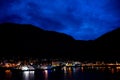 Juneau, Alaska at night Royalty Free Stock Photo