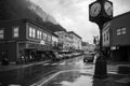 Juneau Alaska city in black and white Royalty Free Stock Photo