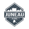 Juneau Alaska Travel Stamp Icon Skyline City Design. Vector Seal Passport. Royalty Free Stock Photo