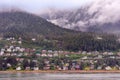 Rows of houses along Gastineau Channel, Juneau, Alaska, USA Royalty Free Stock Photo