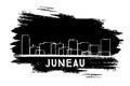 Juneau Skyline Silhouette. Hand Drawn Sketch.