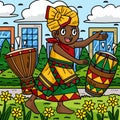 Juneteenth African American Girl Dancing Colored