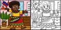 Juneteenth African American Girl Flag Illustration