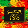 Juneteenth banner. African American holiday on June 19. Vector template for typography poster, greeting card, postcard