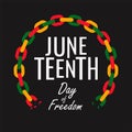 juneteenth banner template with broken chain illustration