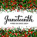 Juneteenth calligraphy hand lettering isolated on white. African American holiday on June 19. Vector template for