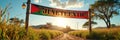 Juneteenth celebration banner in rural landscape at sunrise Royalty Free Stock Photo