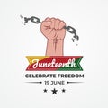 Juneteenth Free-ish Since June 19. Fist raise up chain breaking