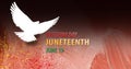 Juneteenth Freedom Day abstract graphic background with soaring dove icon Royalty Free Stock Photo