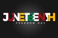 Juneteenth Freedom Day. African-American Independence Day Celebration on June 19