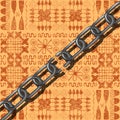 Juneteenth, Freedom Day. African-American Independence Day, June 19. Broken chain. Background - African ornaments. Brown shades