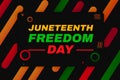 Juneteenth Freedom day backdrop with colorful typography