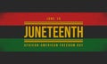 Juneteenth Freedom Day Background Design. Vector Illustration