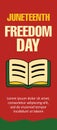 Juneteenth Freedom Day Banner â Open Book Symbol Vector Royalty Free Stock Photo