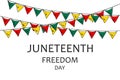 Juneteenth freedom day celebration abstract banner. Flags and text Royalty Free Stock Photo