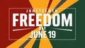 Juneteenth Freedom Day Celebration Banner, Emancipation Day Royalty Free Stock Photo