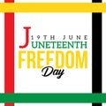 Juneteenth freedom day design , 19th june freedom day lettering over white background