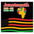Juneteenth Freedom Day. Hand-shaped African map design. Royalty Free Stock Photo