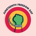 Juneteenth Freedom Day, National Jubilee Day, Emancipation Day, Black Independence Day card vector