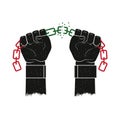 juneteenth hands chains Royalty Free Stock Photo