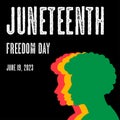 juneteenth holiday silhouette struggle freedom equality vector banner