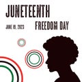 juneteenth holiday silhouette on white background struggle freedom equality vector banner flag green yellow black