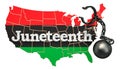 Juneteenth Independence Day concept, 3D rendering Royalty Free Stock Photo