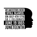 Juneteenth Independence Day. June 19, 1865. Royalty Free Stock Photo